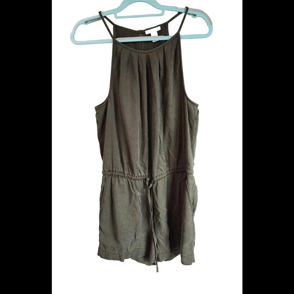 Daily Ritual Romper Shorts Sz 12 Large Green High Neck